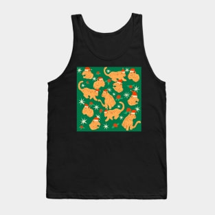 Groovy Tiger Christmas pattern Tank Top